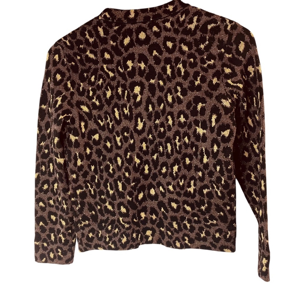 MARC JACOBS Leopard pattern Gold Lurex Cardigan S… - image 3